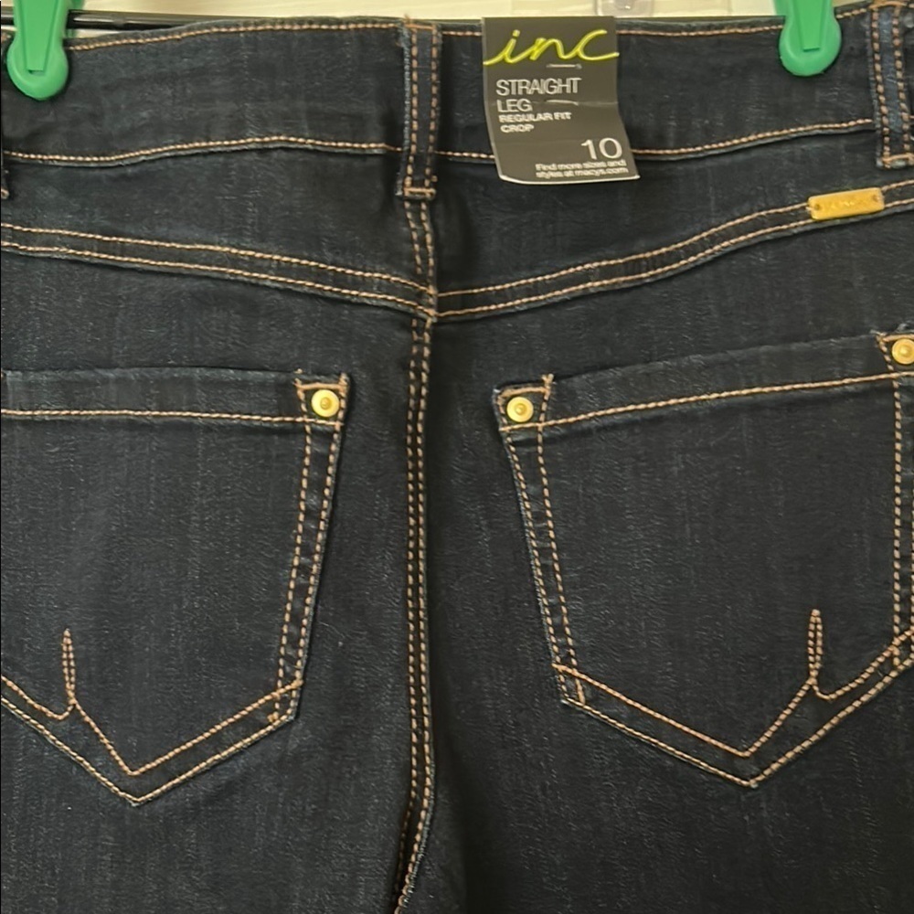 INC International Concepts Women's Straight Leg Jeans - Dark Blue - Size 10 -NWT